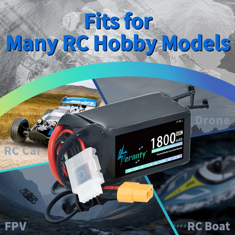 2/4 Uds TERANTY 4S Lipo batería 14,8 V 1800mAh 60C con T XT30 XT60 para RC coche barco RC FPV Drone Quadcopter helicóptero avión - imagen 4