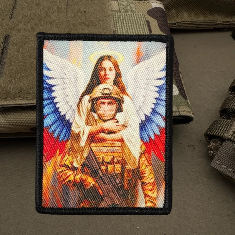 Parche estampado de ángeles para proteger los soldados, chaleco táctico, insignia de moral con gancho y bucle, pegatinas para mochila, parches para brazalete para ropa - imagen 4