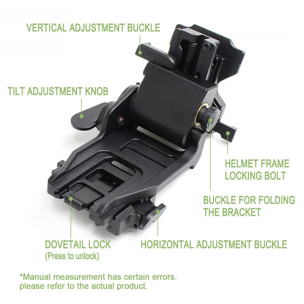SOTAC-GEAR Metal Low Profile NVG Helmet Mount Flip-up Night-vision Goggles Bracket Mount Adjustable Dovetail Shoe - imagen 4