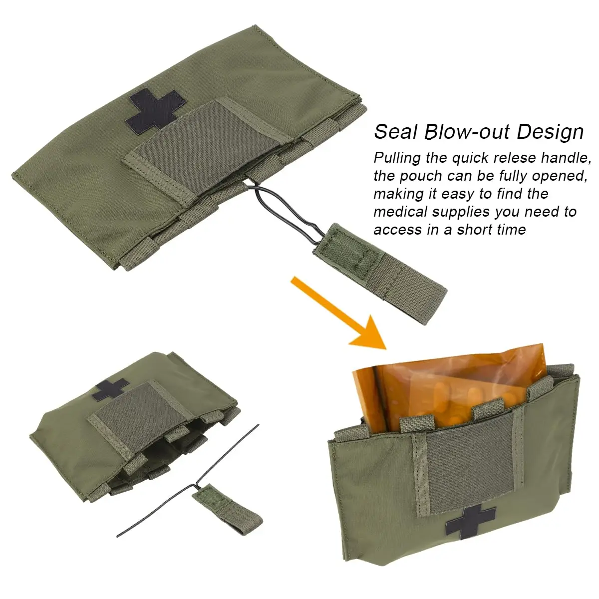 Bolsa táctica IFAK con MOLLE y liberación rápida para kit médico - imagen 2