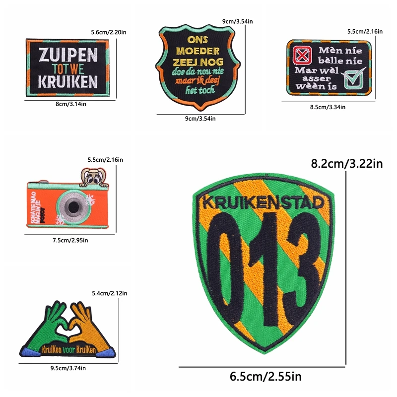 Parche bordado con emblema de Kruikenstad, parche de Carnaval de Países Bajos, parches para planchar para ropa, insignia para coser, venta al por mayor, 10 Uds. - imagen 5