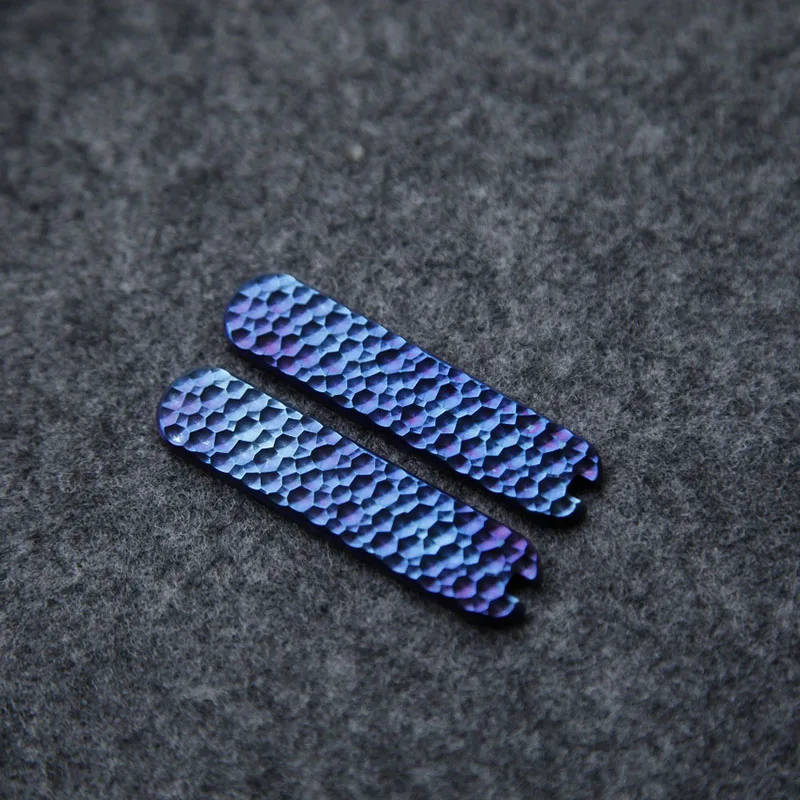 Parches de escala de mango de cuchillo de aleación de titanio azul tostado, 6 tipos, para cuchillos del ejército suizo Victorinox de 58mm, piezas clásicas de bricolaje Rambler - imagen 5