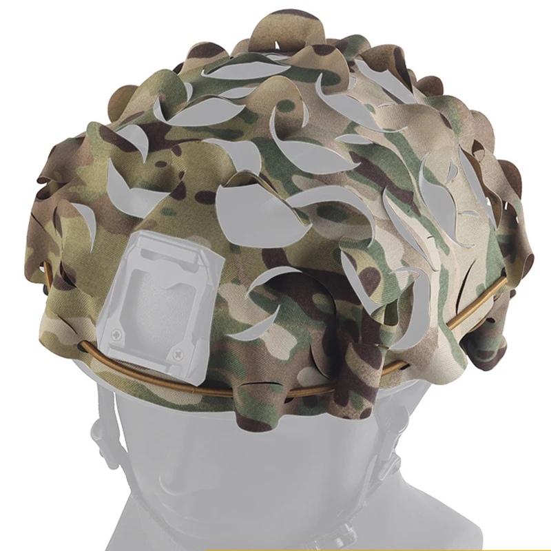 Tacticl 3D corte láser casco cubierta hoja forma MC alta calidad resistente al desgaste paracaidista caza Airsoft casco rápido tela - imagen 3