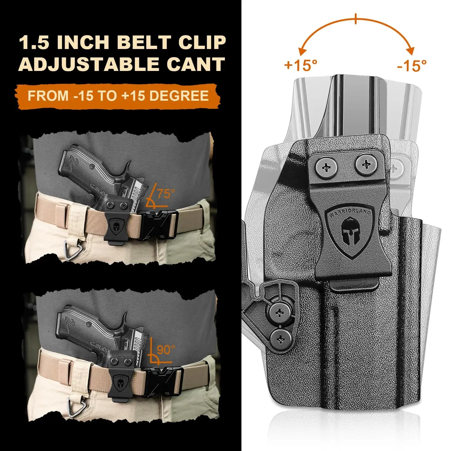 ל-CZ Shadow 2 Compact / CZ Shadow 2, IWB Kydex תיק ימין, ציפורן, נשיאה מוסתרת בתוך המותן, נוף להרכבה, צליל נעילה - imagen 5