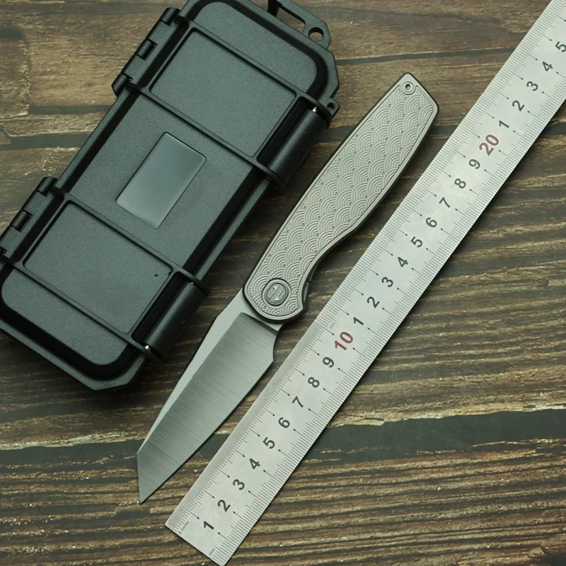 Brown Cortex XL cuchillo plegable M390 titanio para EDC