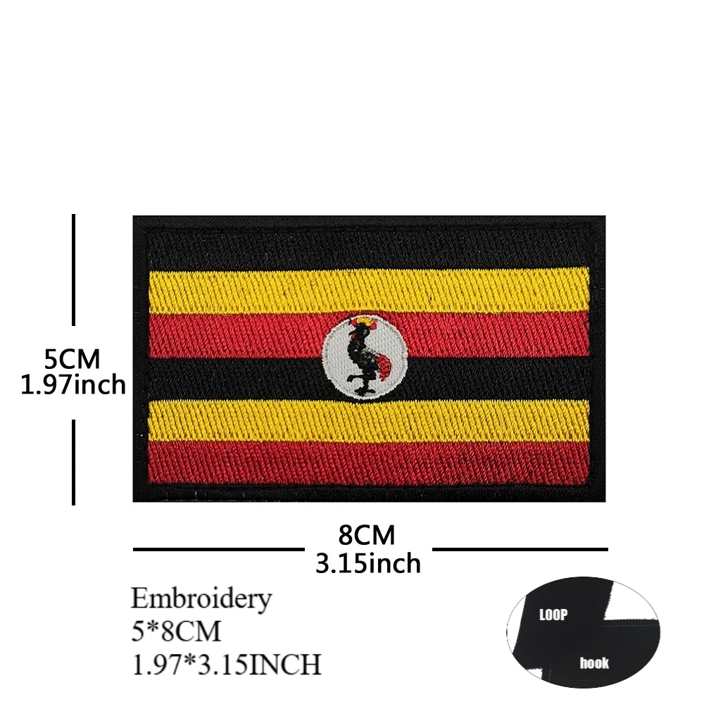 Bulgaria Marruecos Sud Ghana África Egipto Tanzania Ruanda Ouganda Mauricio Argelia Guinea África Central Parches de bandera bordados - imagen 4