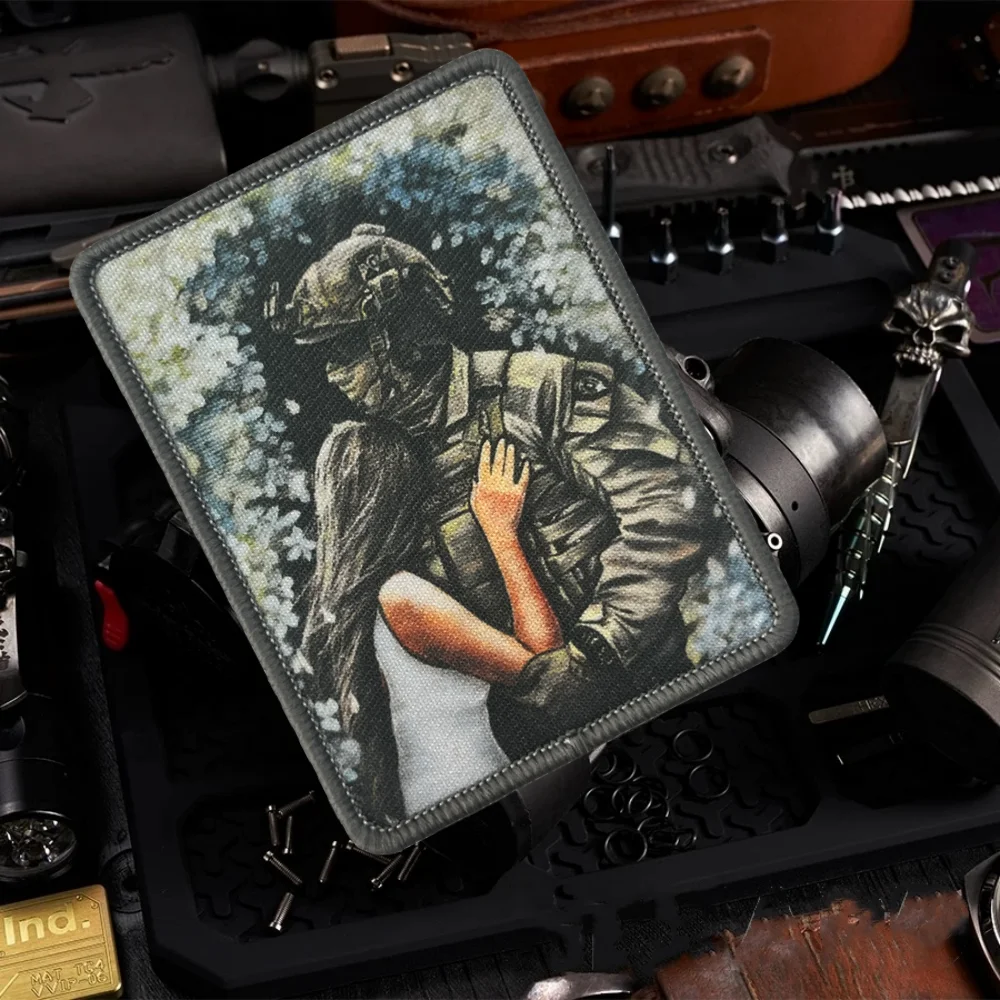 Parche táctico impreso para abrazar, parches con emblema de gancho y bucle, insignia de moral militar, brazalete del ejército, pegatinas para mochila Chevron