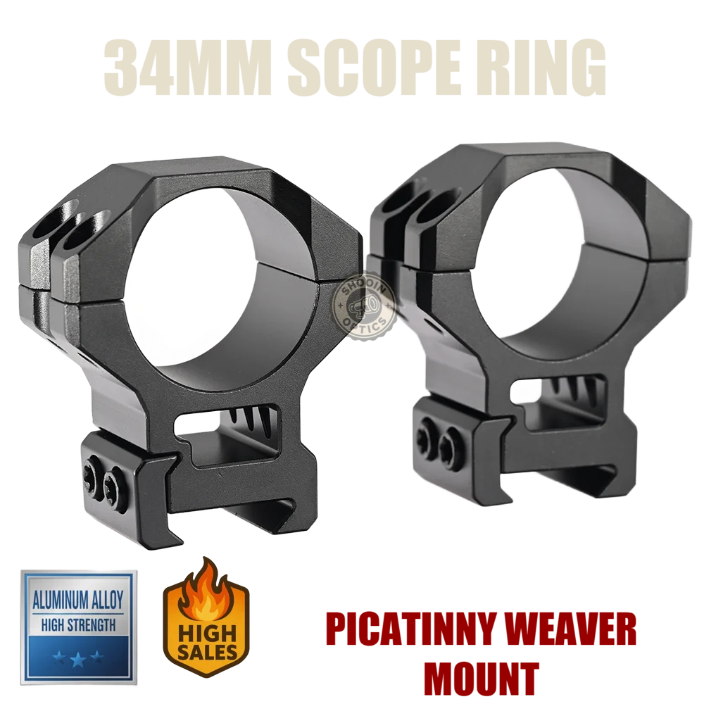 Shooin Optics Ultra-Precision 34mm Tube Ring 20mm Rail Mount - imagen 5