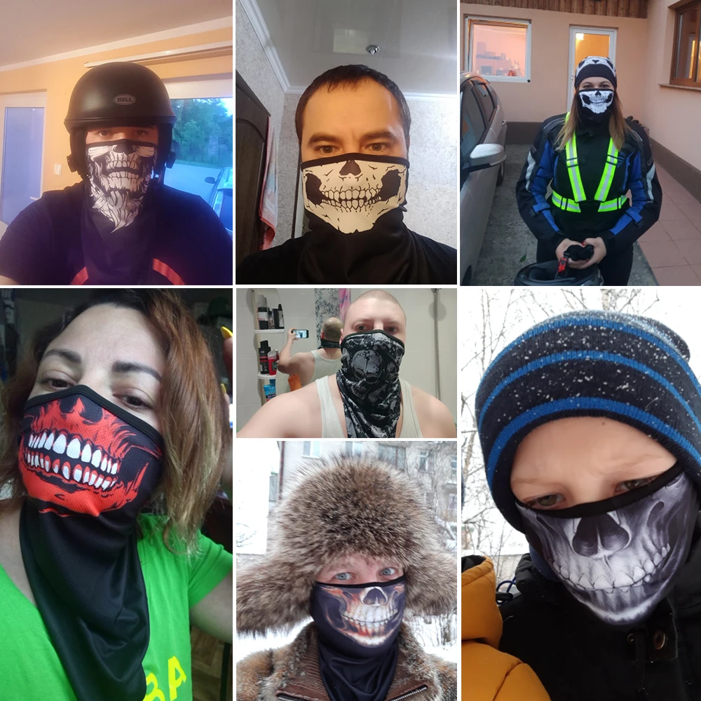 ciclismo Bandana de calavera deportiva dibujos para hombre y mujer magica facial mascarilla bufanda de tubo para pesca senderismo facemask correr funda pañuelo braga cuello tactico mascarillas deportiva transpirable - imagen 3