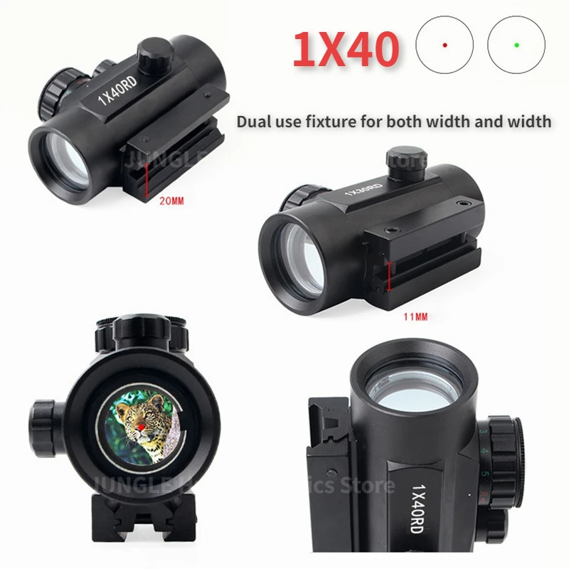 Mira óptica de punto rojo para caza, mira holográfica de reflejo, 4 retículas, colimador rojo/verde, accesorios Airsoft, 1x40, HD101 - imagen 2