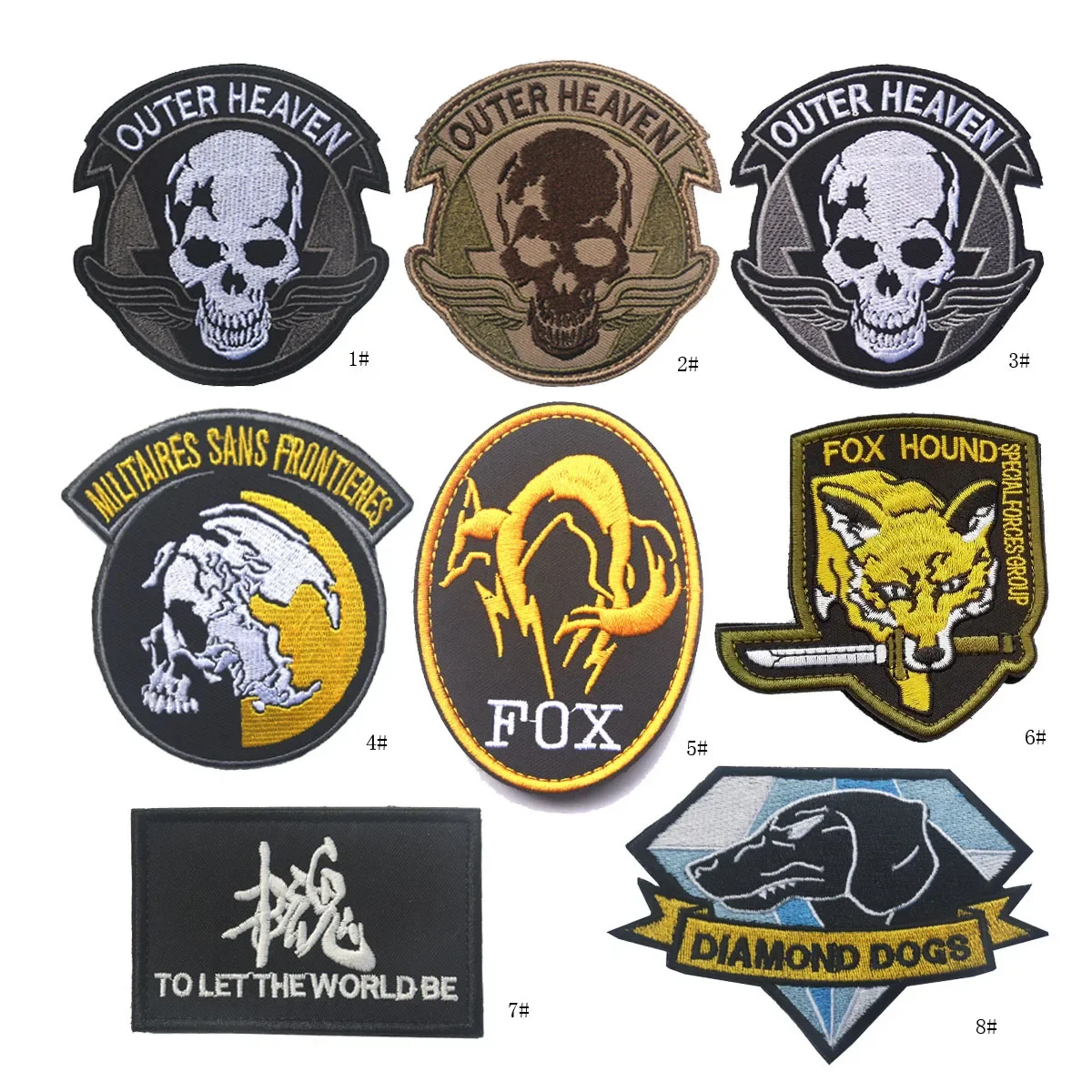 Parche con emblema de Foxhound sólido de engranaje de Metal, pegatina de uniforme de zorro, insignia, brazalete de grupo militar, apliques, parche militar para ropa - imagen 2