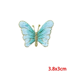 Parche bordado mariposa rayas para chaqueta – Insignias decorativas