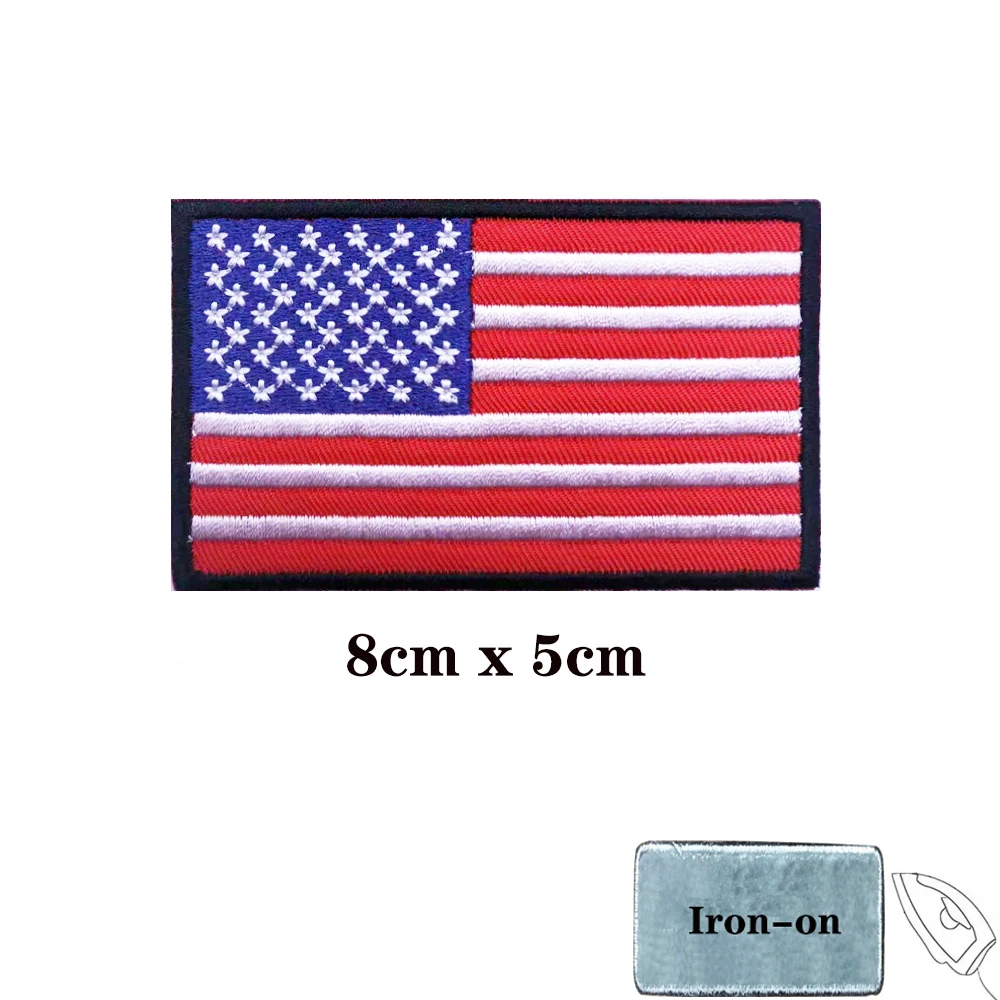 Parches de bandera americana, brazalete de Estados Unidos, parche bordado de Estados Unidos, gancho y bucle, insignia bordada a rayas - imagen 2
