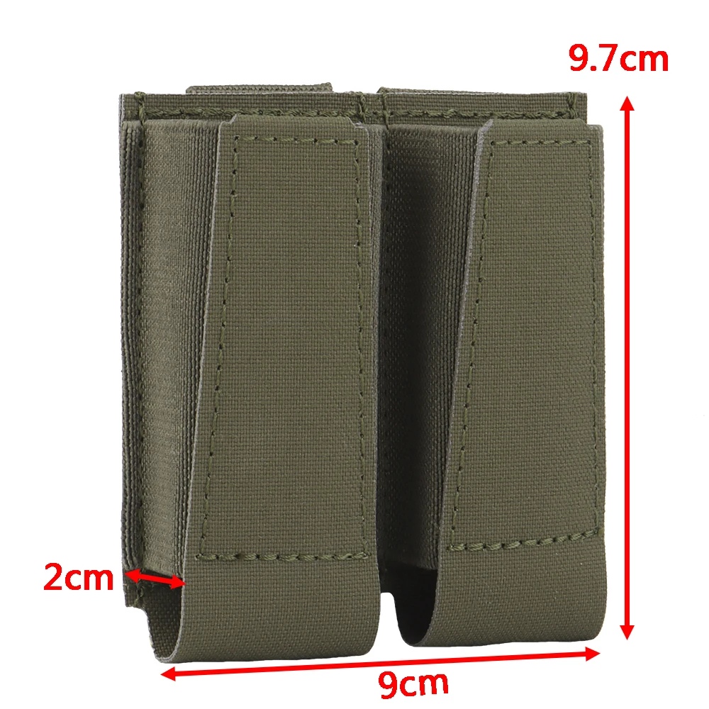Bolsa para revistas de pistola de 9mm, cincha táctica elástica, soporte doble MAG, tipo abierto, chaleco Airsoft, cinturón, accesorios de nailon - imagen 2