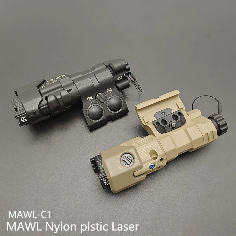 Nuevo MAWL-C1 láser táctico de nailon mejorado, láser verde Visible, LED blanco, arma de caza, luz de explorador, luz IR compatible con riel de 20mm - imagen 3