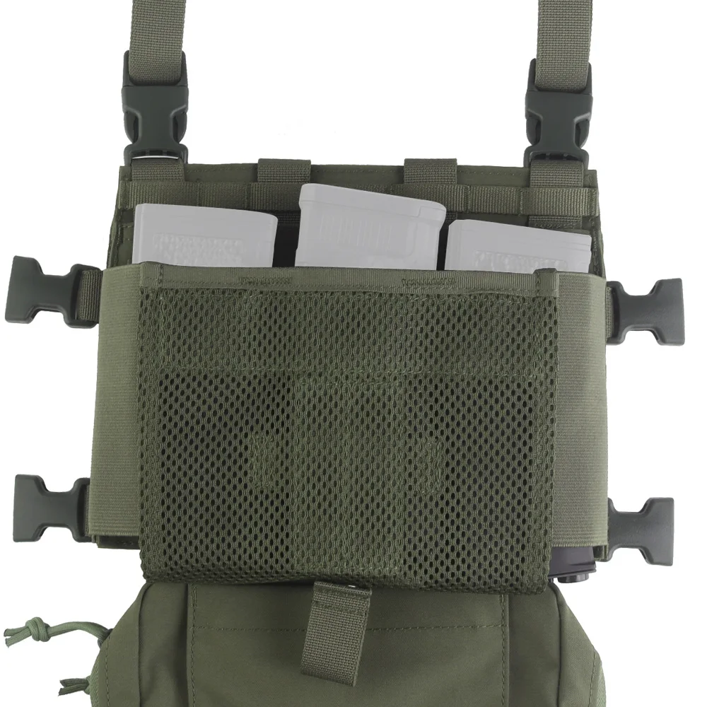 MOLLE-Juego de plataforma de pecho táctica serie R, chaleco de asalto de caza Airsoft estilo Crye con 6 uds., bolsa de almacenamiento colgante para Mag 5,56 - imagen 5