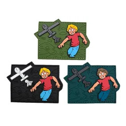 Accesorios para bolsa al aire libre, brazalete luminoso de goma PVC 3D para Dron, brazalete para niño, ventilador militar personalizado, moral, Badg, chaqueta DIY, parche para mochila
