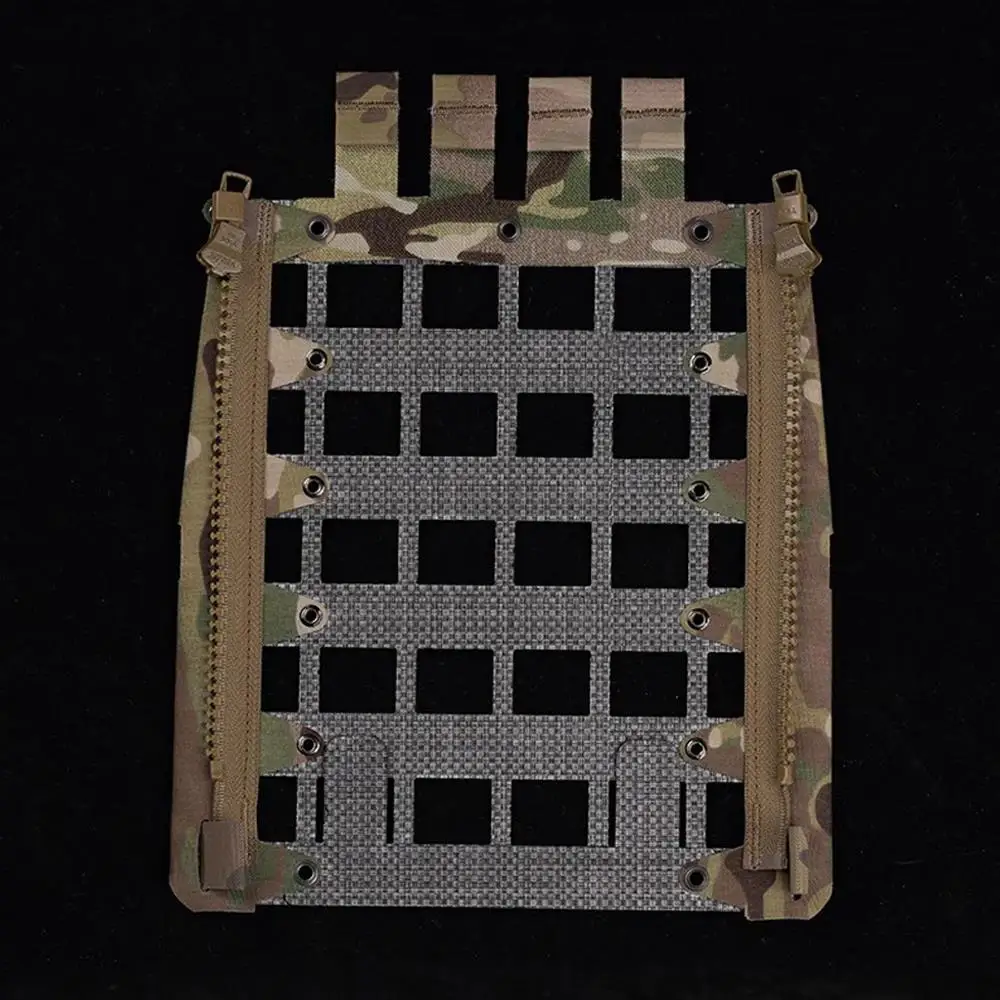 Panel trasero táctico Molle con cremallera para estilo Ferro FCPC V5, soporte para chaleco, portador de placa Airsoft ligero para caza, portador extensible - imagen 4