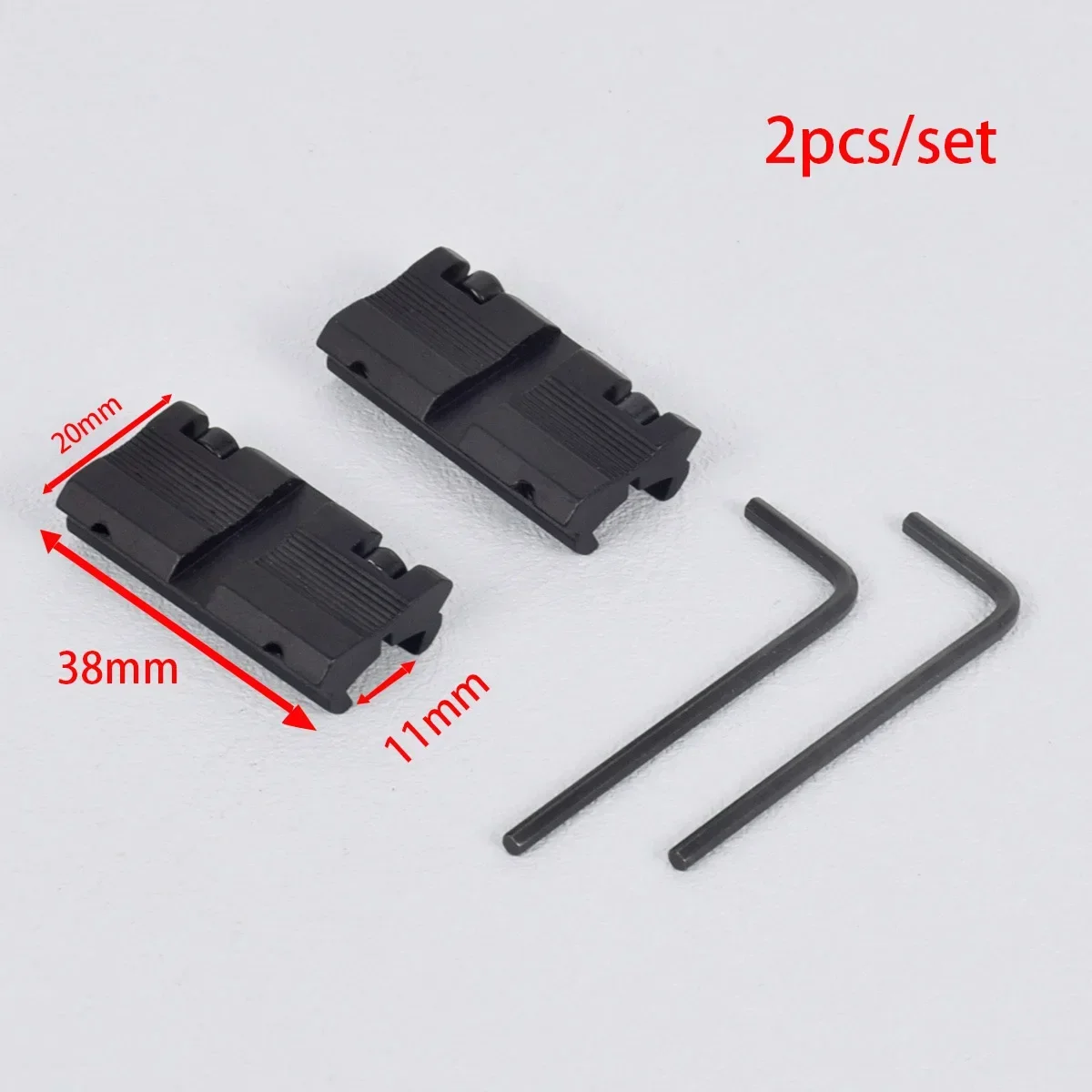 2 uds para riel de Rifle de pistola de aire de 22 cal cola de milano a Base Picatinny adaptador de riel a presión adaptador de perfil bajo de 11mm a 20mm/22mm - imagen 3