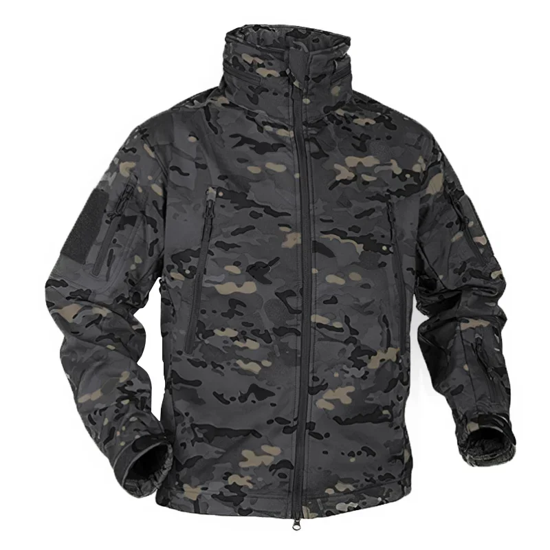 Chaqueta polar para exteriores para hombre, chaquetas tácticas de concha suave, abrigos de camuflaje, ropa de caza Airsoft, cortavientos impermeables, ropa para hombre - imagen 3