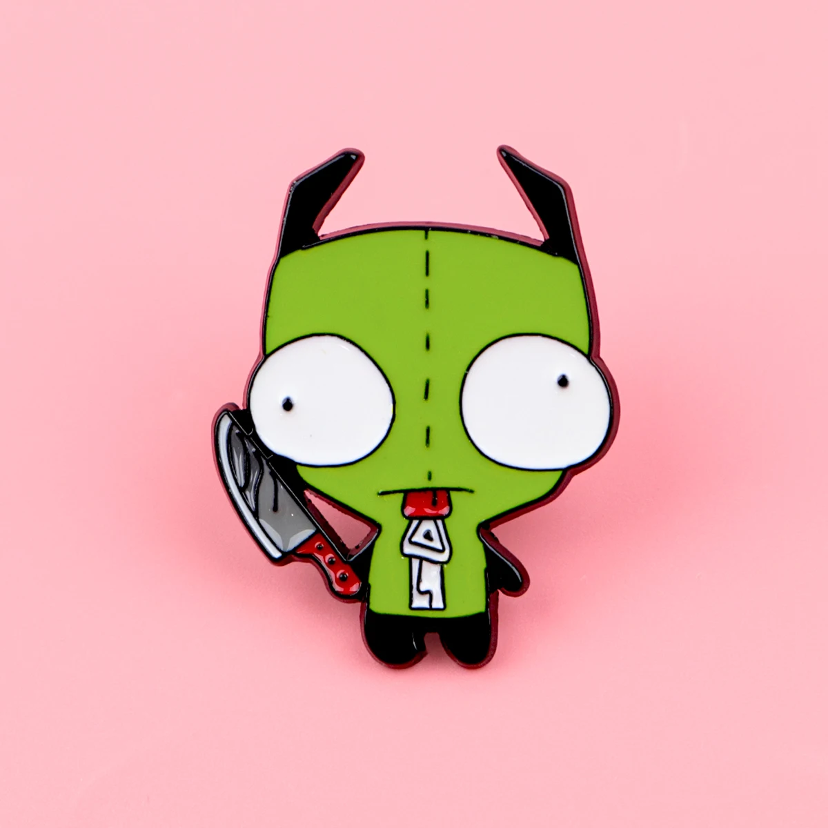 5 uds lindo alienígena con cuchillo esmalte Pin solapa Pin broche de dibujos animados conjunto decoración de ropa alfileres de Metal mochila sombrero insignia Accesorios - imagen 5