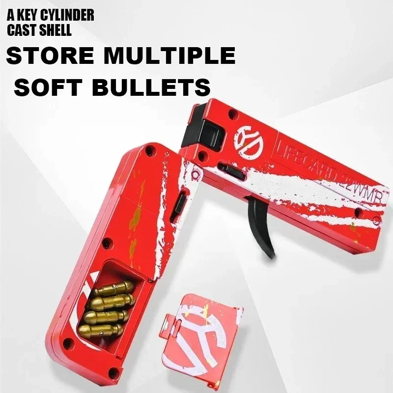 Lifecard Pistola de juguete plegable metal tiro suave para adultos - imagen 4