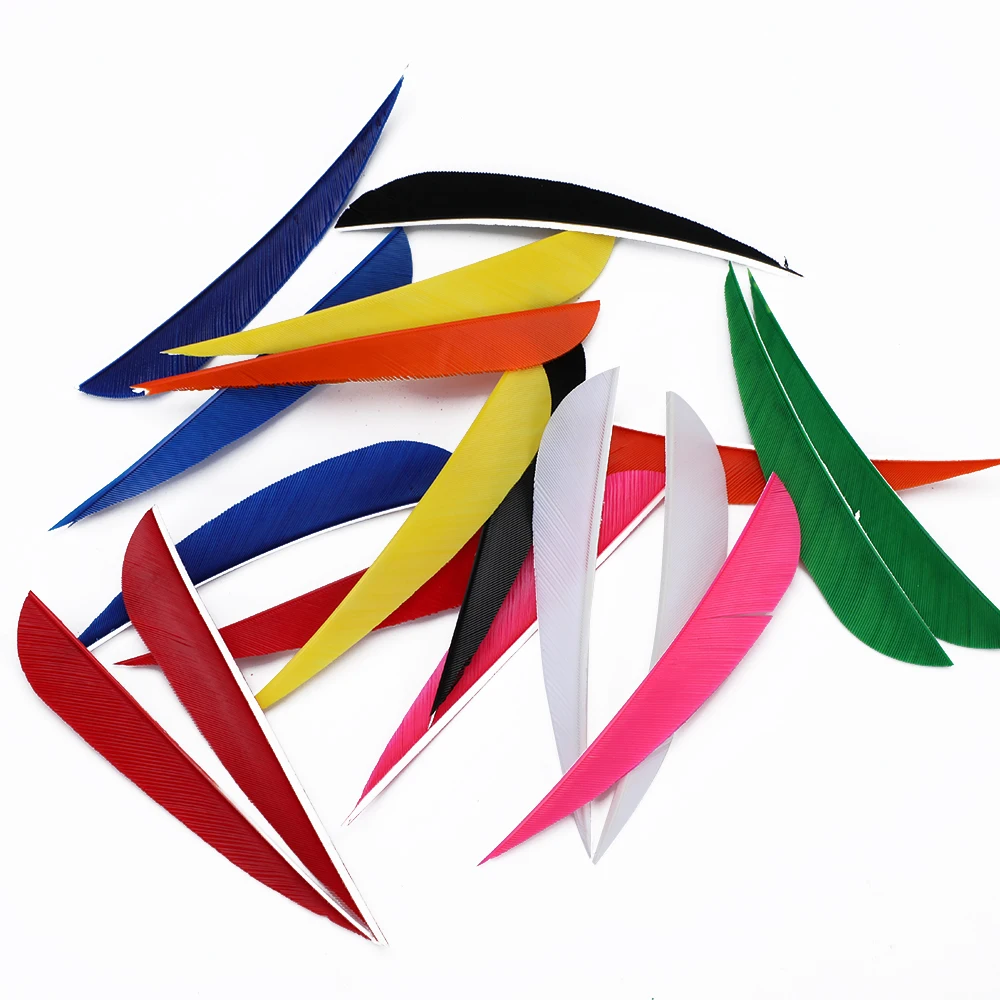 Flecha de tiro con arco de 4 pulgadas, plumas de pavo, plumas naturales de ala derecha, 50 unids/lote por bolsa - imagen 3