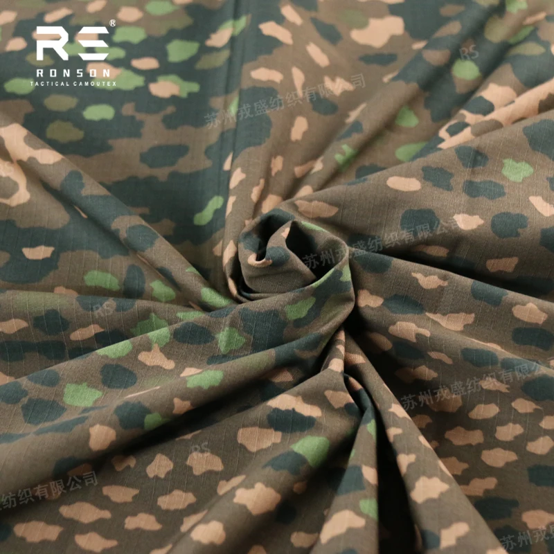 Tela de ropa de entrenamiento transpirable con rejilla de algodón de camuflaje de guisante alemán - imagen 2