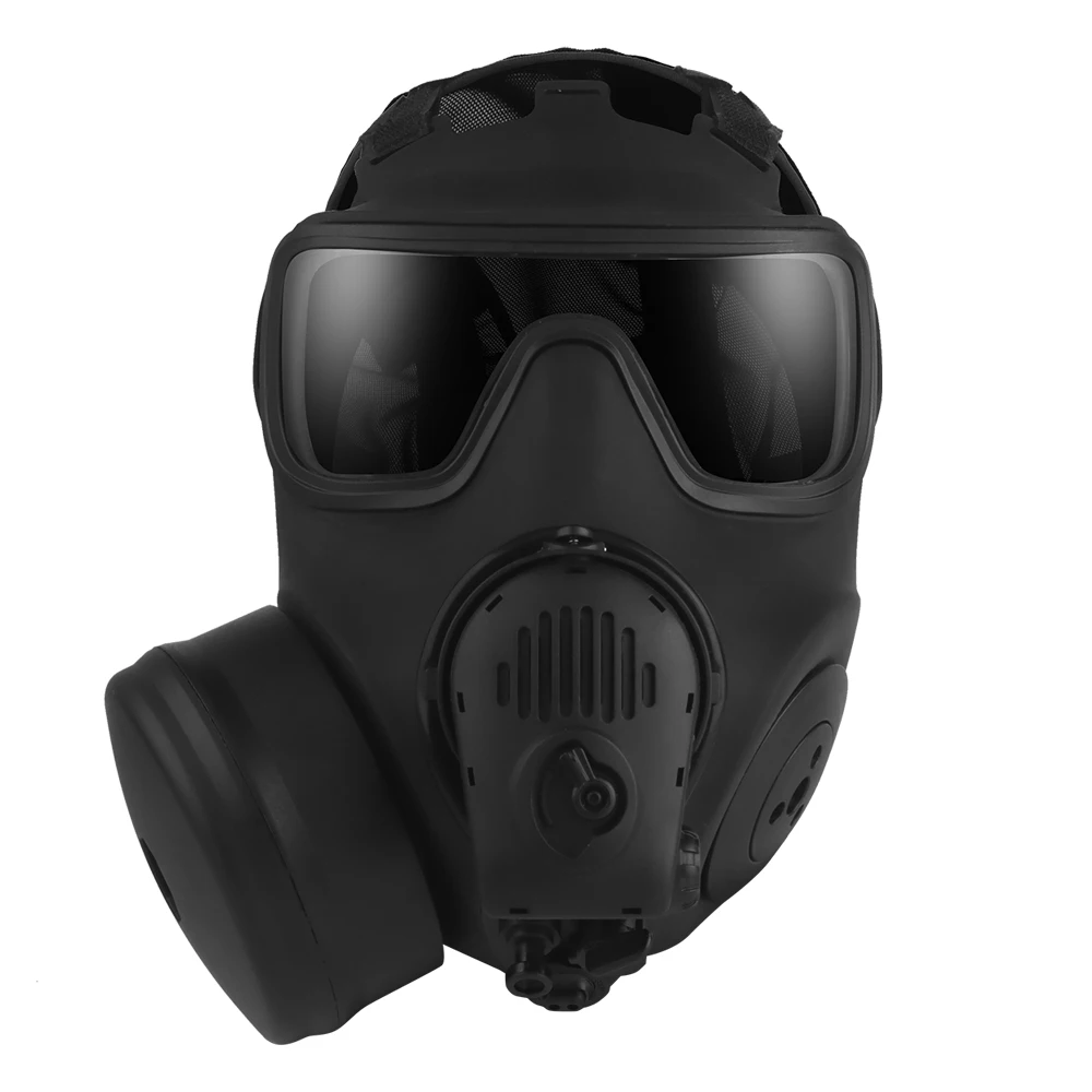Máscara de Gas táctica M53, modelo completo de silicona, ventilador de refrigeración, recipiente de filtro, micrófono incorporado, caza, tiro, máscara Airsoft, accesorios de Cosplay - imagen 2