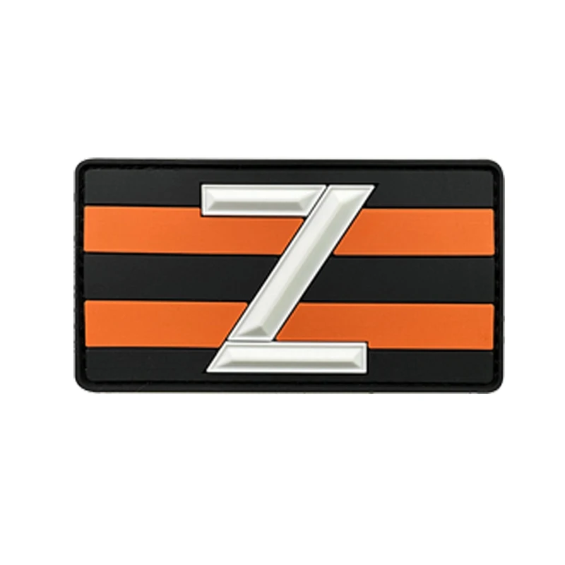 Parche blanco luminoso con patrón Z, insignia de moral militar de PVC 3D, gancho y bucle utilizado para mochila al aire libre, pegatinas de decoración de ropa - imagen 2