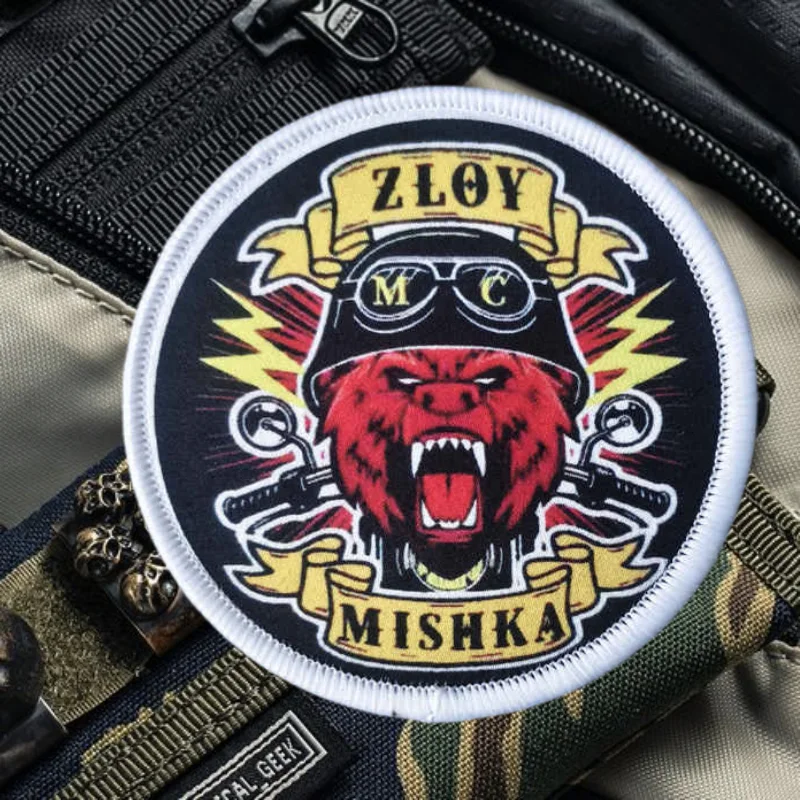 Parche con estampado de oso Chevron, chaleco táctico, sombreros con gancho y bucle, insignia de moral, mochila, pegatinas decorativas, parches para brazalete para ropa - imagen 5