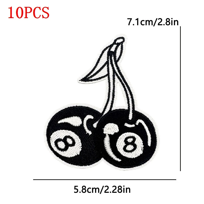 10 unids/lote, venta al por mayor, parches negros y rojos, parches para planchar con inicio de corazón para clithing, parches bordados de labios de amor en accesorios para pantalones vaqueros - imagen 4