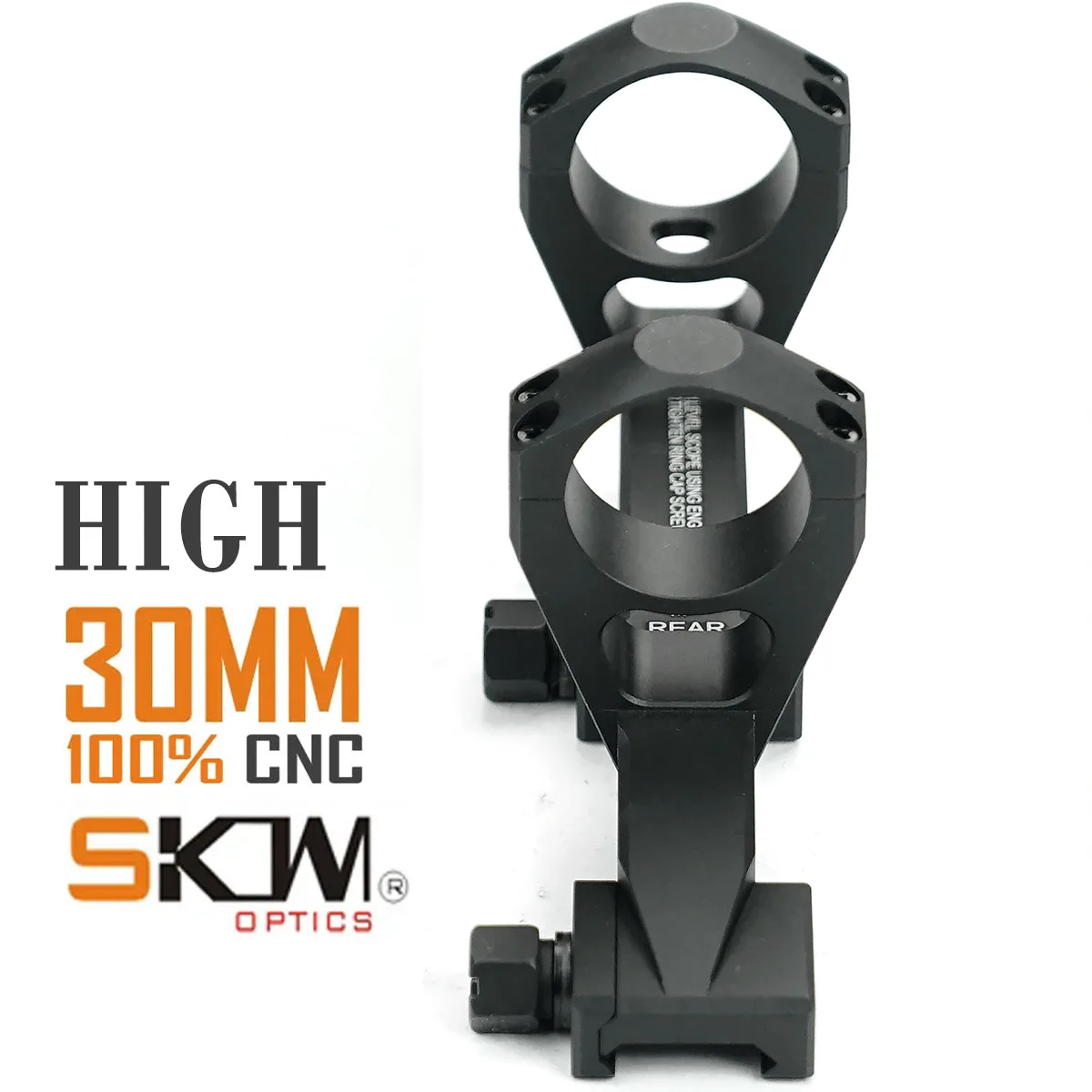 SKWoptics - Anillos de alcance de 30 mm, AR15 alto, montaje CNC, rieles Picatinny 1913, - imagen 2