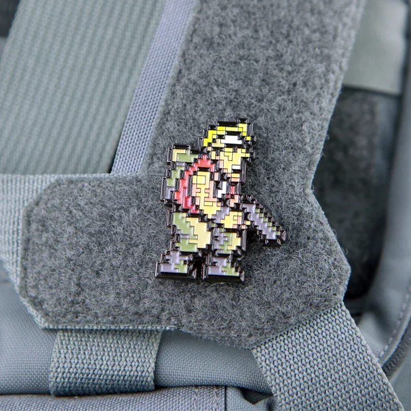 Insignia de moral de estilo píxel de mosaico de memoria infantil de juego Arcade, parches de gancho y bucle de Metal, pegatina de decoración de mochila táctica - imagen 2