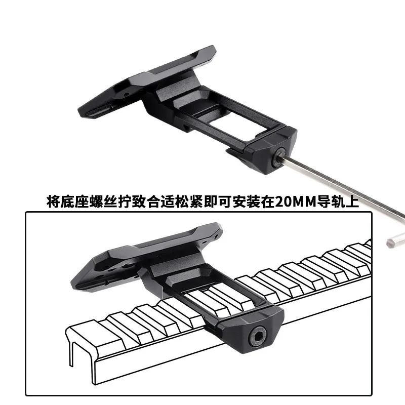 Soporte lateral metálico táctico WADSN SI 45 ° Base de montaje de óptica compensada T001T002, soporte holográfico de punto rojo, accesorios de caza - imagen 5