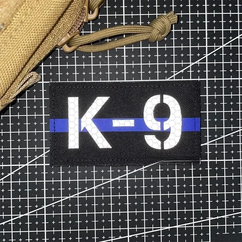 Parche bordado de gancho y bucle K9 de Pastor Alemán, brazalete de moral, parches reflectantes, insignia táctica de perro, pegatina de mochila militar - imagen 5