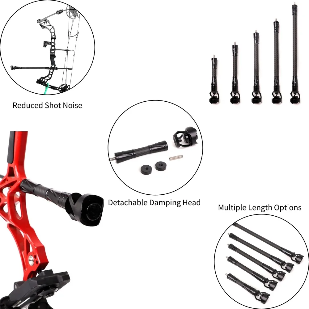 Estabilizador de barra de equilibrio de arco de 6/8/10/12/15 ", varilla amortiguadora de fibra de carbono, arco compuesto de tiro con arco, accesorios de tiro de caza - imagen 3