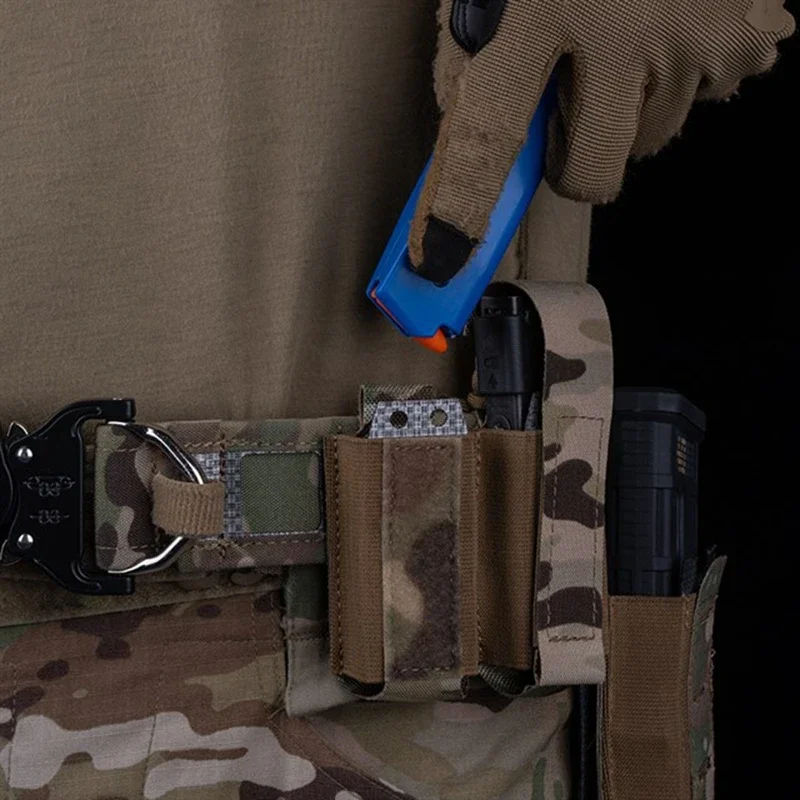 Molle táctico de 9mm para revista de pistola, bolsa individual de liberación rápida para caza, Airsoft, estilo UG, soporte para linterna, funda para cuchillo - imagen 2