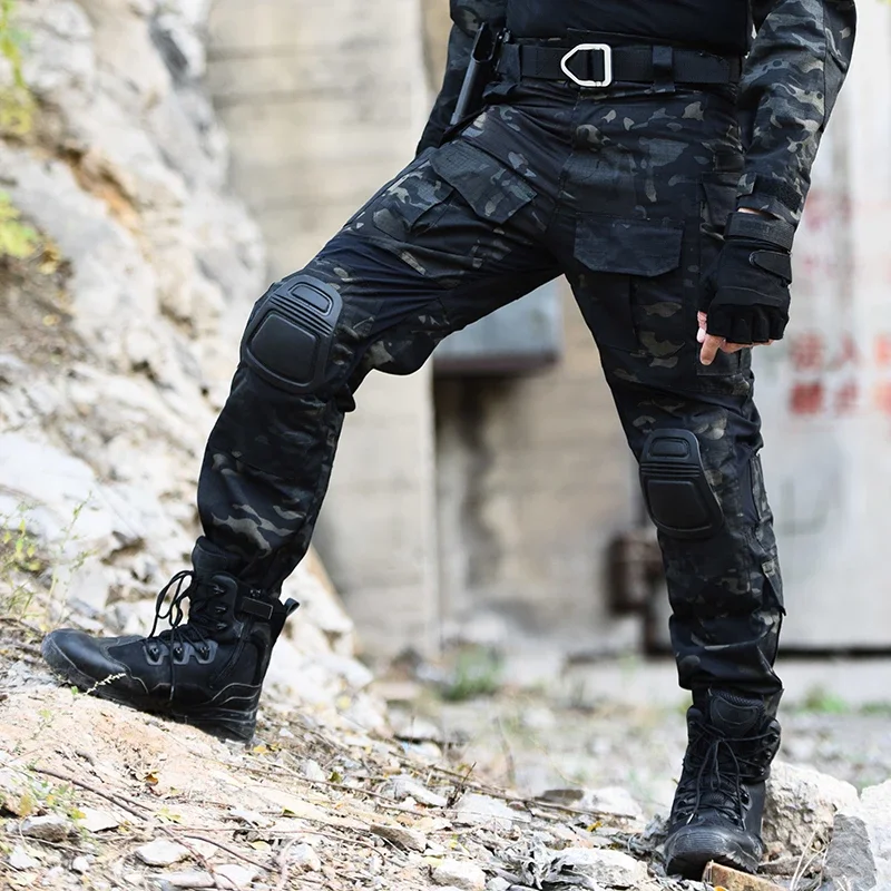 Pantalones de combate G3 con almohadillas, pantalones de viaje, ropa de caza para hombres, pantalones tácticos de camuflaje, pantalones de entrenamiento Airsoft para acampar