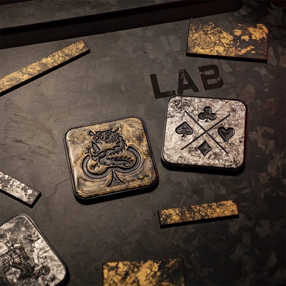 Parche de fibra de carbono de lámina de oro puro y plata, marca de espada de dragón, póker, pulpo, Luban, bloqueo, esquemas trojan, revestimiento TAD, brazalete táctico - imagen 3