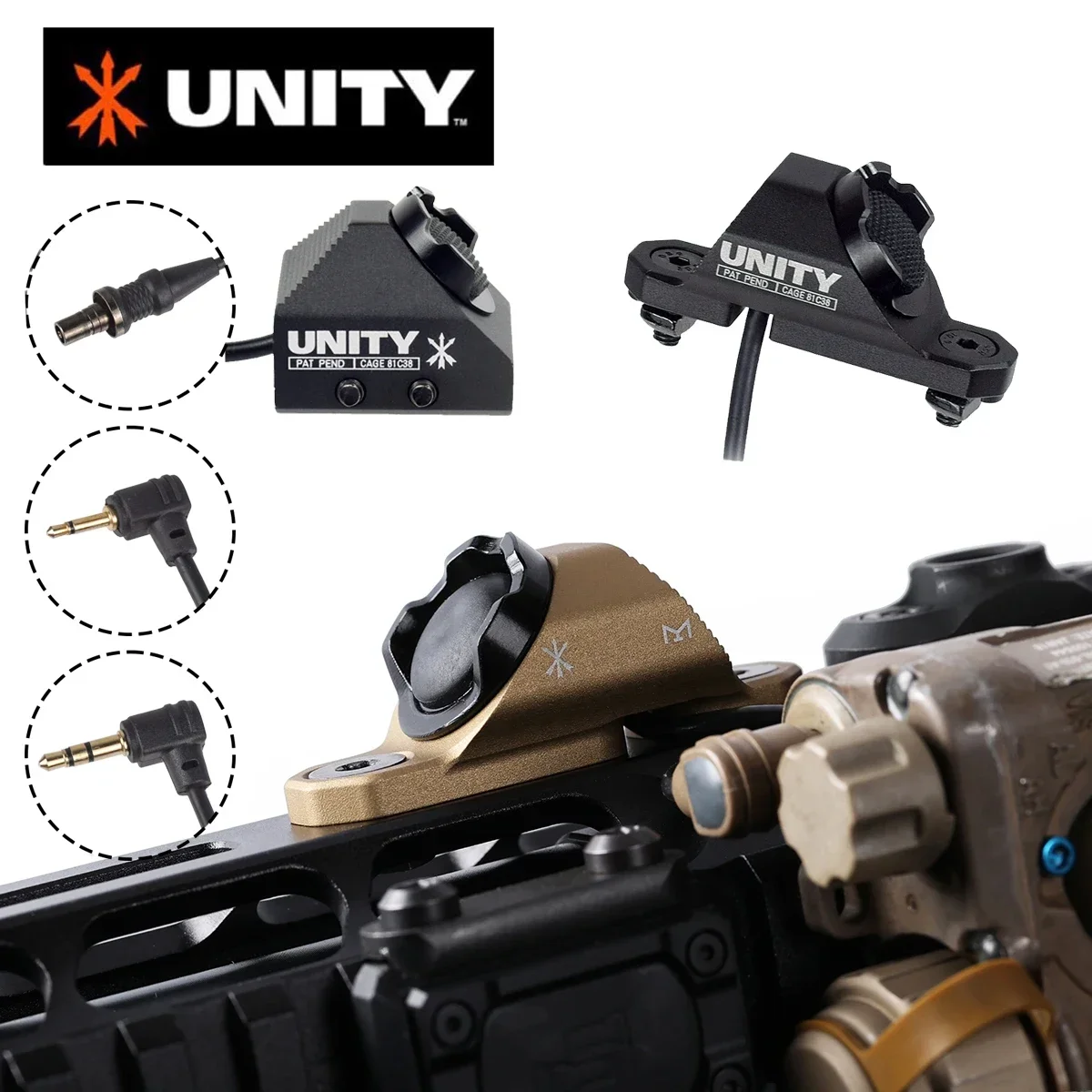 Interruptor de presión de botón caliente táctico Unity 7 "para Surefire M300 M600 2,5/3,5mm/SF Mod enchufe compatible con Mlok Keymod 20mm PEQ15 DBAL-A2 - imagen 2