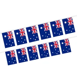 20 banderas por cuerda Banderas de Australia 14*21 cm cadena de pancarta Banderas australianas fiesta de vacaciones Banderas decoradas para interiores y exteriores