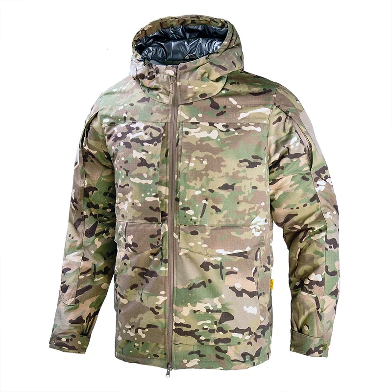 HAN WILD chaqueta táctica al aire libre para hombre, chaquetas reflectantes de calor de invierno, cazadora cálida con capucha, abrigos de combate para senderismo Airsoft para caza - imagen 2