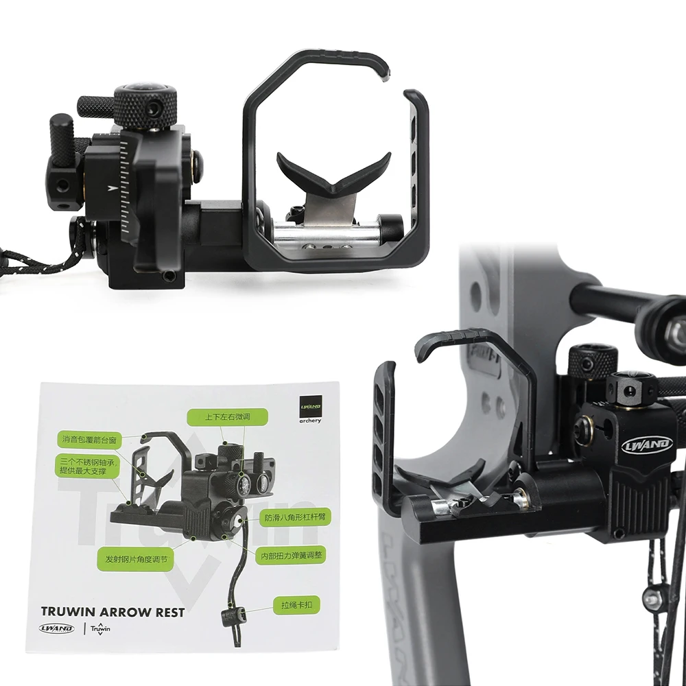Arco compuesto anticaída soporte de flecha aleación de aluminio 6061-T6 ajustable de cuatro vías para arco de mano derecha caza tiro con arco objetivo