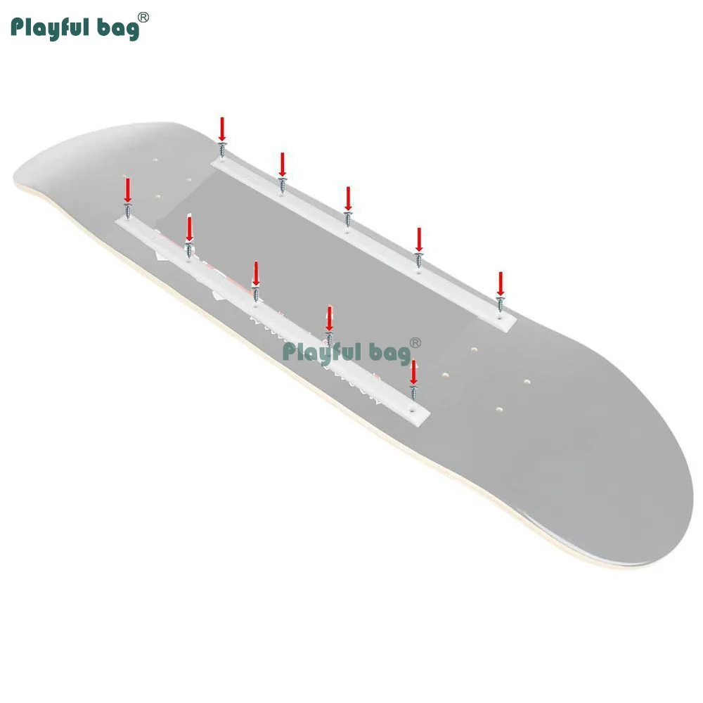Rieles de protección de plástico para monopatín, tiras protectoras para tablero de 2 piezas, protectores antiimpacto para fondo de cubierta de monopatín AMB337 - imagen 5