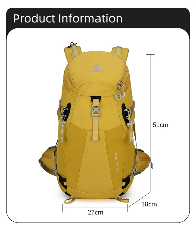 Mochila impermeable scione con cubierta para la lluvia