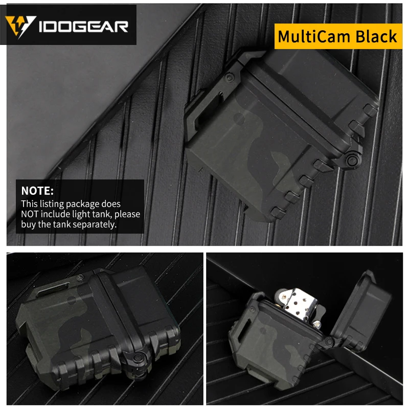 IDOGEAR-carcasa de encendedor de aceite táctico Molle para Zippo, carcasa de contenedor de armadura de encendedor anticaída para tanque interno, Camo Airsoft, Caza militar - imagen 5