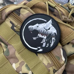 Parche de lobo militar para ropa, brazalete con estampado, gancho, insignia de moral táctica, parches, mochila