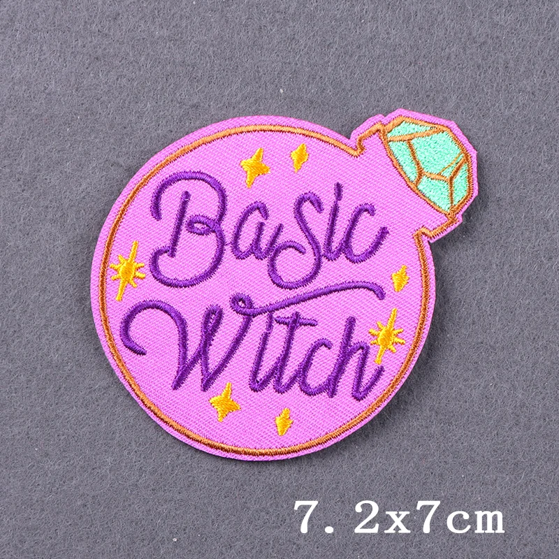 Parches bordados de bruja básica para ropa, parches de dibujos animados para planchar, decoración de ropa, pegatinas de planchado, insignia DIY - imagen 3
