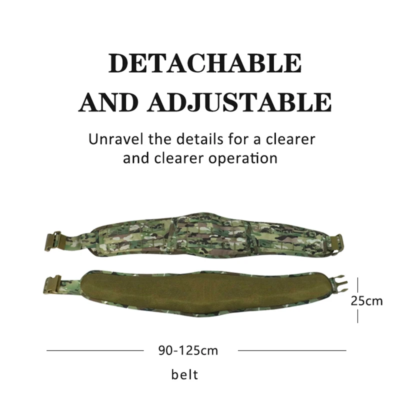 Paquete de cintura con cinturón táctico para hombre, conjunto con bolsa para revistas, nuevo estilo, adiestramiento al aire libre, hebilla rápida, bolsa Molle, cinturón táctico - imagen 3